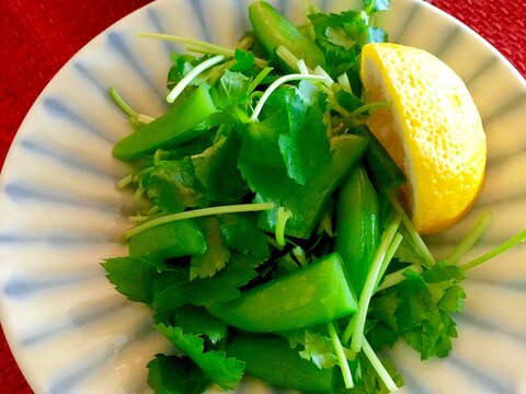 春×冬の副菜♩三つ葉とスナップエンドウのゆず風味